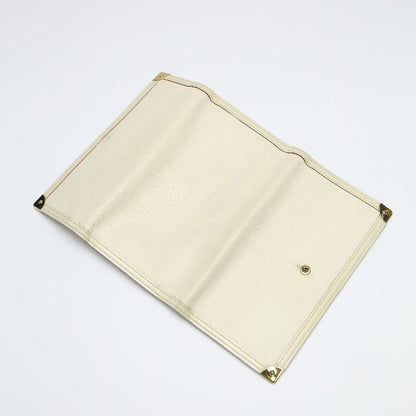 LOUIS VUITTON Long Wallet Purse M91839 Goat leather white Trifold purse Suhari Porto Tresol International Bron Women Used Authentic