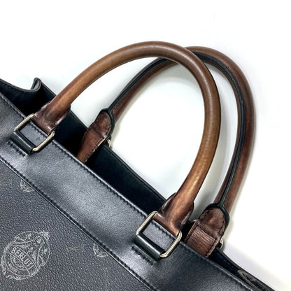 Berluti Tote Bag Canvas / leather black Ulysse Small mens Used Authentic