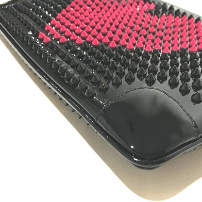 Christian Louboutin Clutch bag Patent leather black Spike Tads Rubi Posh Valentine Women Used Authentic