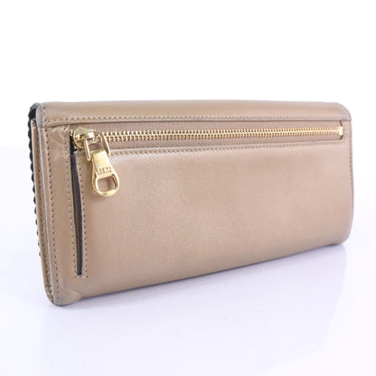 LOEWE Long Wallet Purse 182N81.F13 lambskin beige Women Used Authentic