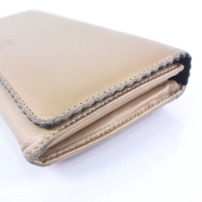 LOEWE Long Wallet Purse 182N81.F13 lambskin beige Women Used Authentic