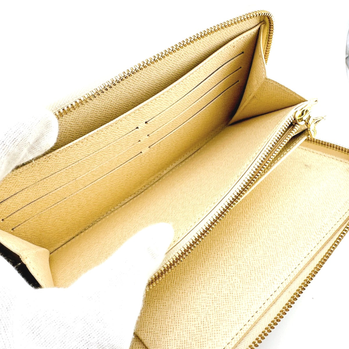 LOUIS VUITTON Long Wallet Purse N60012 Damier canvas white Damier Azur Zippy Organizer