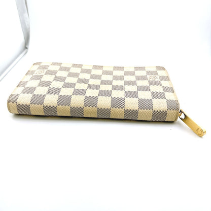 LOUIS VUITTON Long Wallet Purse N60012 Damier canvas white Damier Azur Zippy Organizer