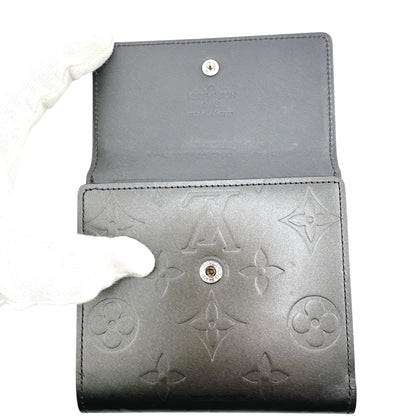 LOUIS VUITTON Bifold Wallet M65112 Monogram mat Noir Monogram Porte Monnaie Billets Cartes Credit