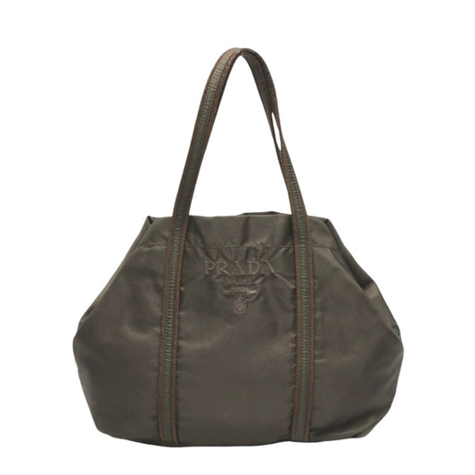 PRADA Handbag BR0977 Nylon khaki Logo embroidery