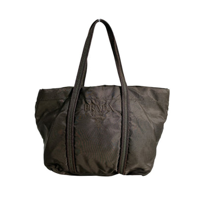 PRADA Handbag BR0977 Nylon khaki Logo embroidery