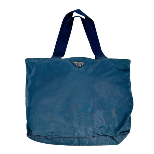 PRADA Tote Bag Nylon blue Commuting to school Large enough to fit A4 size paper