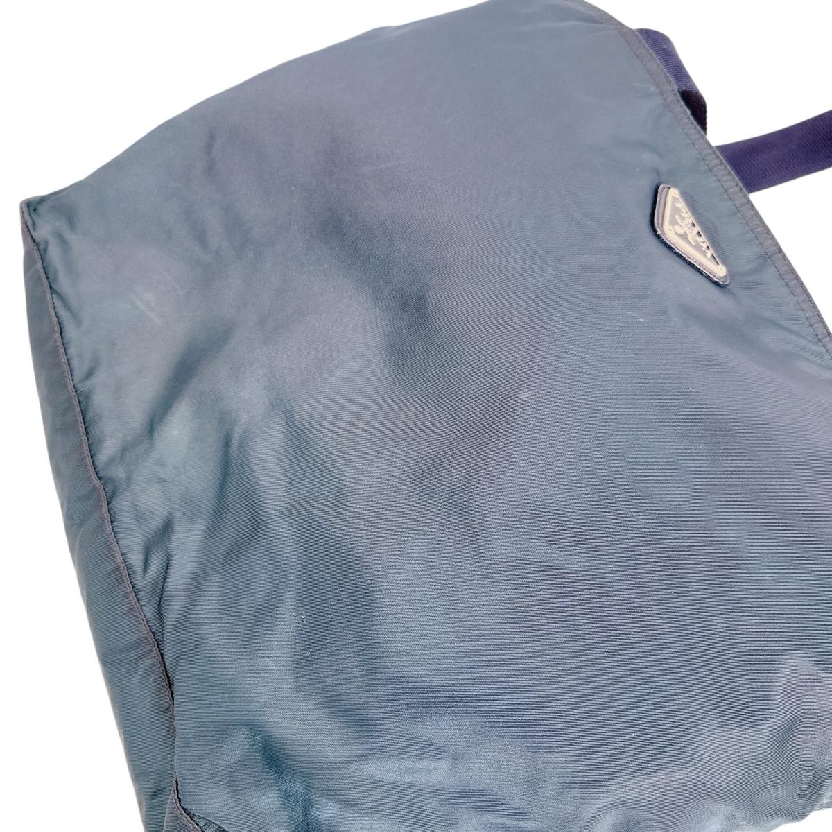 PRADA Tote Bag Nylon blue Commuting to school Large enough to fit A4 size paper