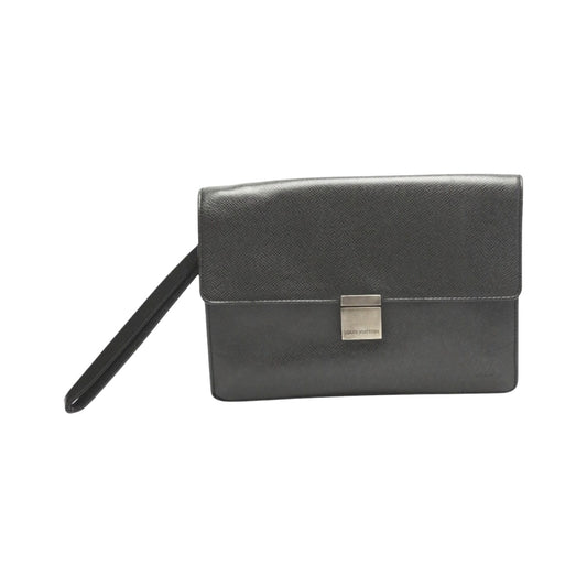 LOUIS VUITTON Clutch bag M30782 Taiga black Taiga Selenga