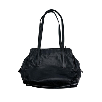 PRADA Tote Bag leather black Logo embossed