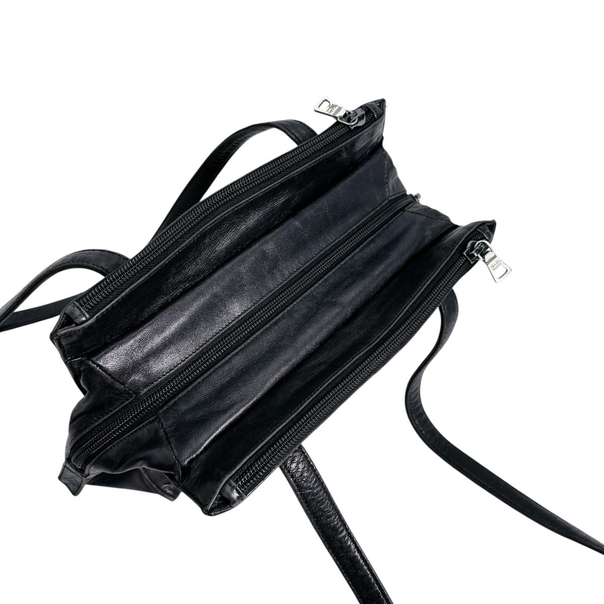 PRADA Tote Bag leather black Logo embossed