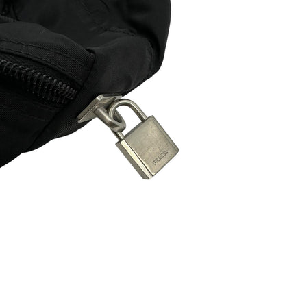 PRADA Boston Duffel bag Nylon black Plain Travel bag Duffle bag