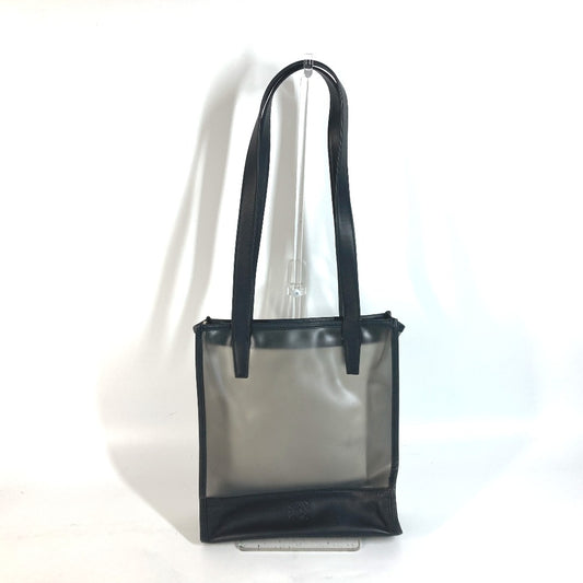 LOEWE Tote Bag Plastics, Leather black logo Women Used Authentic