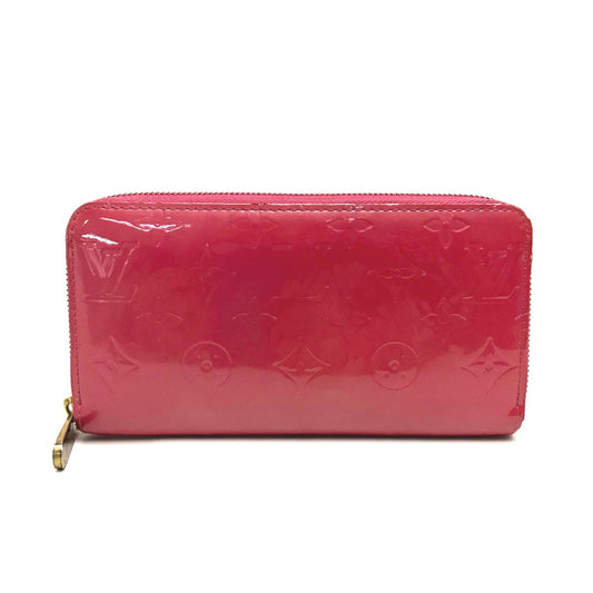 LOUIS VUITTON Long Wallet Purse M9147F Patent leather pink Monogram Vernis Zip Around long wallet