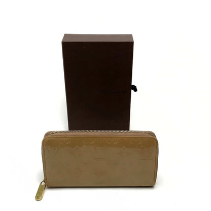 LOUIS VUITTON Long Wallet Purse M91470 Patent leather beige Vernis Zippy wallet