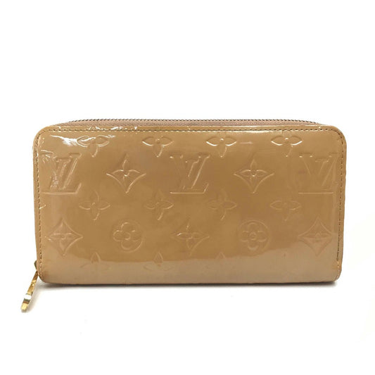 LOUIS VUITTON Long Wallet Purse M91470 Patent leather beige Vernis Zippy wallet
