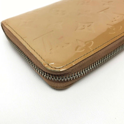 LOUIS VUITTON Long Wallet Purse M91470 Patent leather beige Vernis Zippy wallet