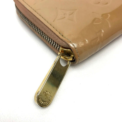 LOUIS VUITTON Long Wallet Purse M91470 Patent leather beige Vernis Zippy wallet