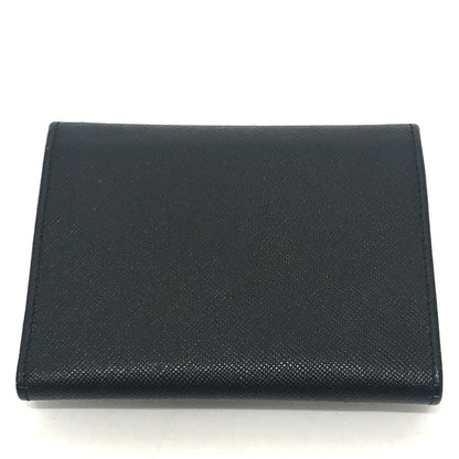 PRADA Trifold wallet M176A Safiano leather black triangle plate
