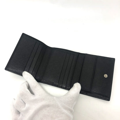 PRADA Trifold wallet M176A Safiano leather black triangle plate