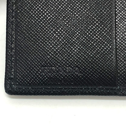 PRADA Trifold wallet M176A Safiano leather black triangle plate