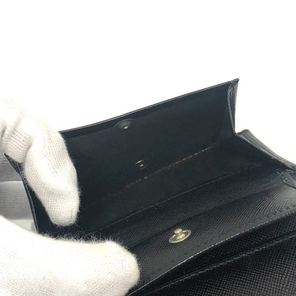 PRADA Trifold wallet M176A Safiano leather black triangle plate