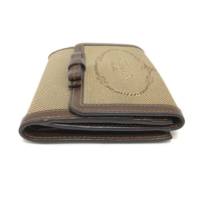 PRADA Trifold wallet 1MH523 Jacquard Brown ribbon logo