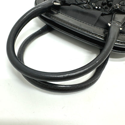 PRADA Handbag Nylon / leather black Evening bear