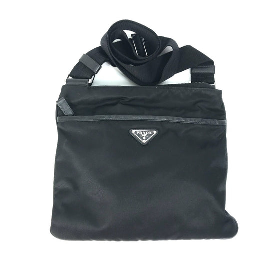 PRADA Shoulder Bag 2VH053 Nylon / leather black Triangle logo