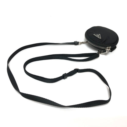 PRADA Shoulder Bag 1TT129 Nylon / leather black Triangle logo Neck pouch unisex(Unisex) Used Authentic