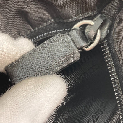 PRADA Shoulder Bag Nylon black Crossbody pochette bag Triangle logo plate