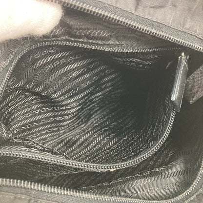 PRADA Shoulder Bag Nylon black Crossbody pochette bag Triangle logo plate