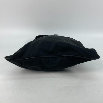 PRADA Shoulder Bag Nylon black Crossbody pochette bag Triangle logo plate