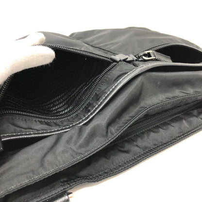 PRADA Shoulder Bag Nylon black Triangle With logo unisex(Unisex) Used Authentic