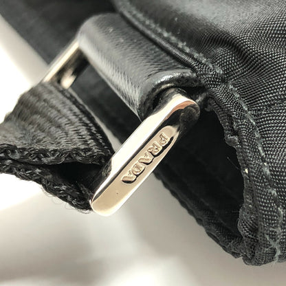 PRADA Shoulder Bag Nylon black Triangle With logo unisex(Unisex) Used Authentic