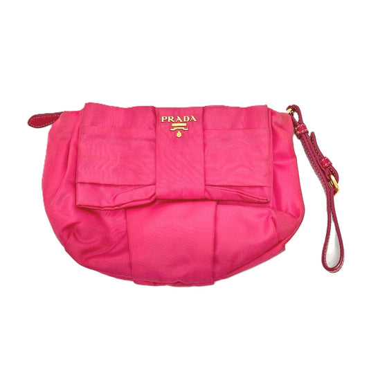 PRADA Cosmetics Pouch 1N1422 Nylon pink logo ribbon