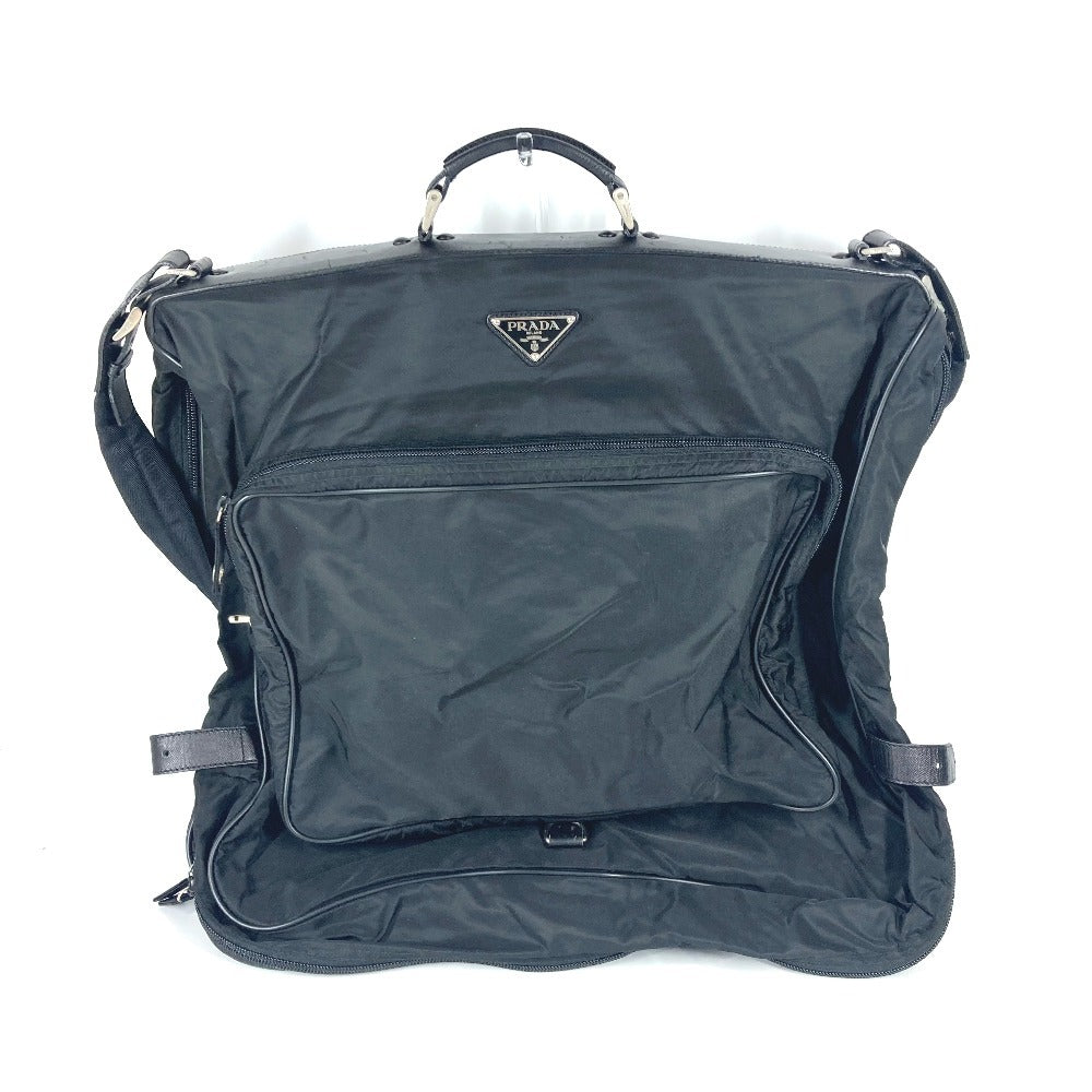 PRADA Boston Duffel bag Nylon black Triangle logo plate