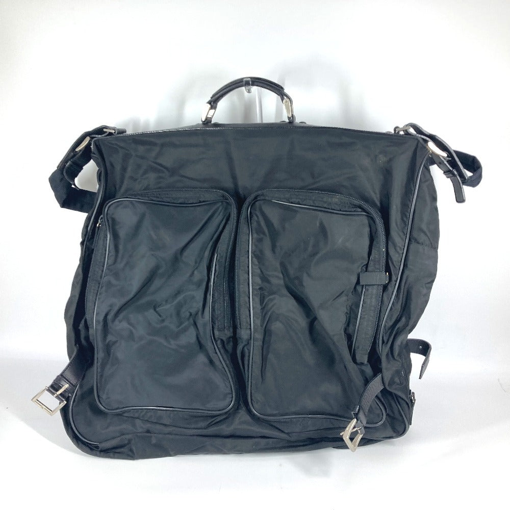 PRADA Boston Duffel bag Nylon black Triangle logo plate