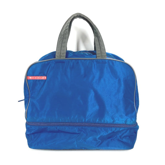 PRADA Boston Duffel bag V300 Nylon blue Sports logo