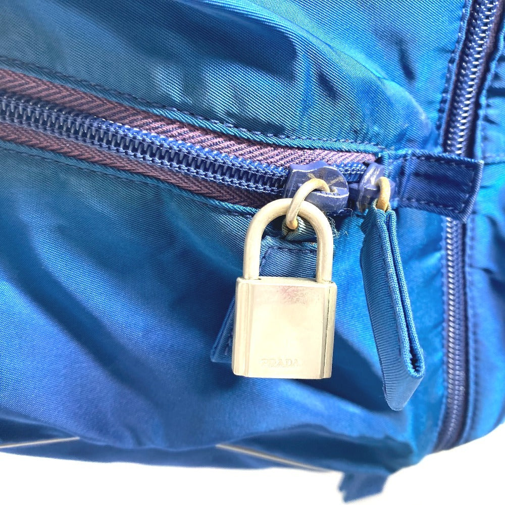 PRADA Boston Duffel bag V300 Nylon blue Sports logo