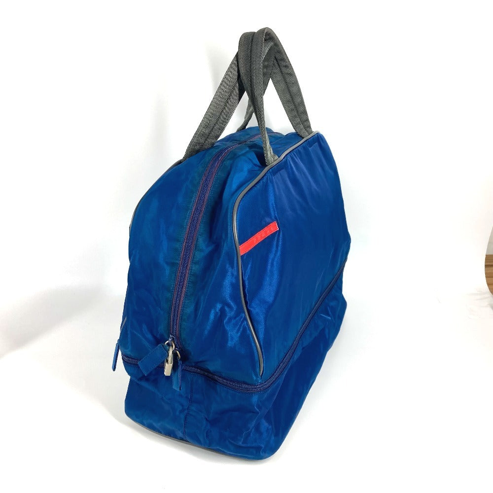 PRADA Boston Duffel bag V300 Nylon blue Sports logo