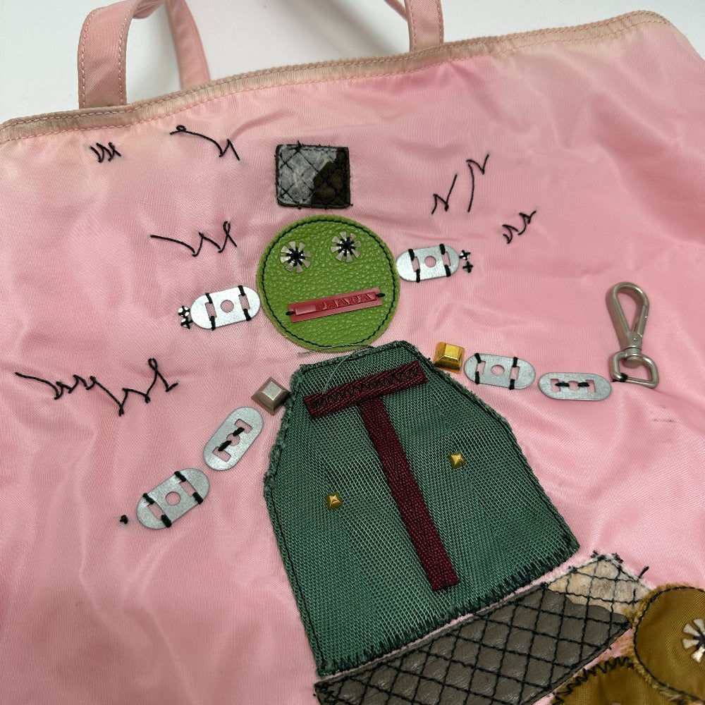 PRADA Tote Bag BR2897 Nylon pink robot