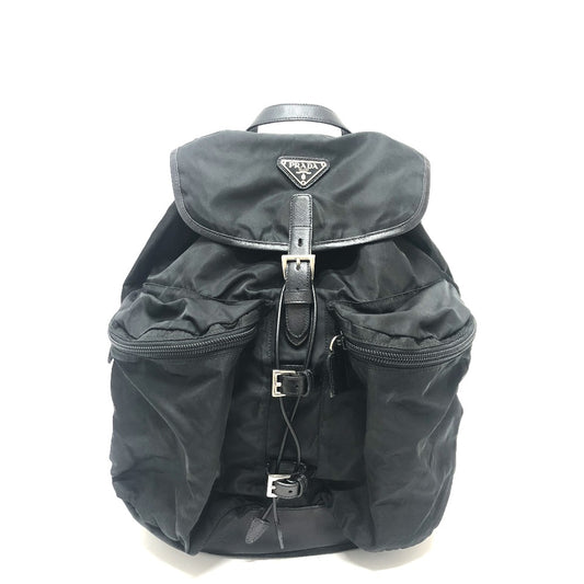 PRADA Backpack Ｖ130 Nylon black Double pocket