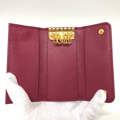 PRADA Key case Key holder  1M0223 Safiano leather pink logo Women Used Authentic