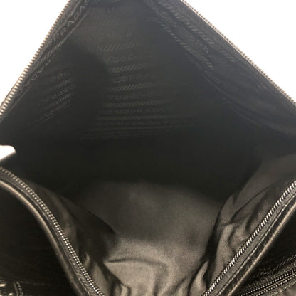 PRADA Shoulder Bag Ｖ166 Nylon / leather black
