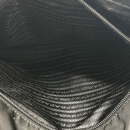 PRADA Shoulder Bag Ｖ166 Nylon / leather black