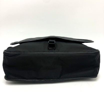 PRADA Shoulder Bag Ｖ166 Nylon / leather black
