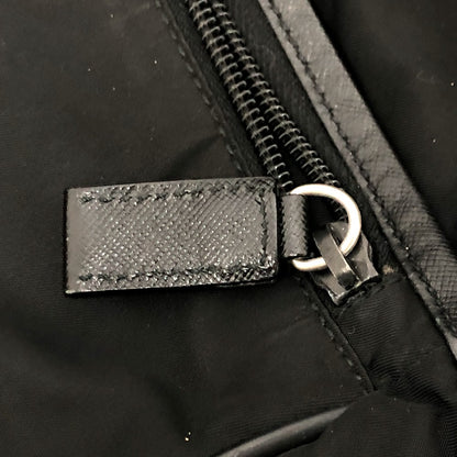 PRADA Shoulder Bag Ｖ166 Nylon / leather black