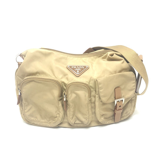 PRADA Shoulder Bag BT0523 Nylon beige Multi pocket