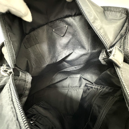 PRADA Tote Bag Nylon black Triangular plate